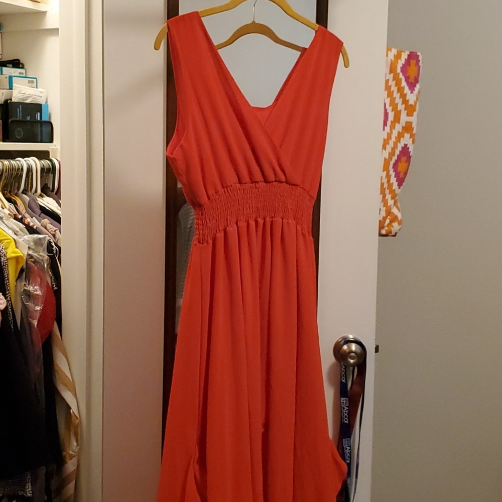 Chic Backless Orange Dress